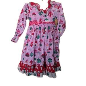 Jelly The Pug Dress Noel Ornament Meghan Tea Party Ruffle Size 6 Girl